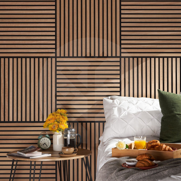 Acupanel® Square Oak Acoustic Slat Wood Wall Mini Panels