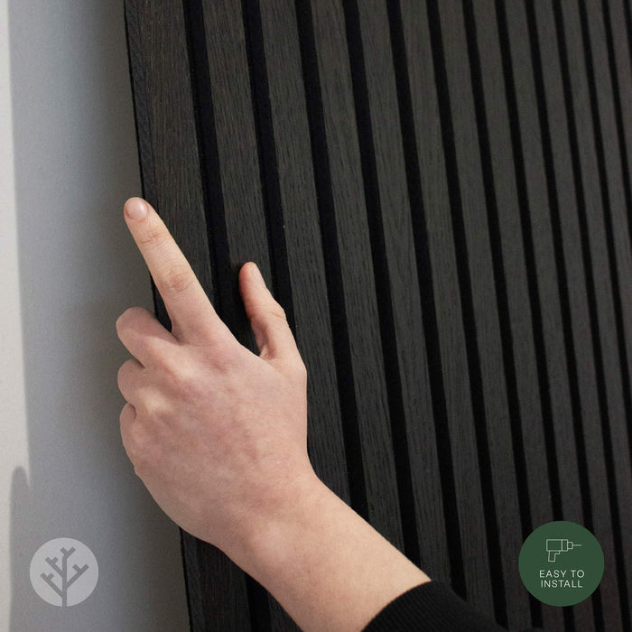 Acupanel® Charcoal Black Oak Acoustic Wood Wall Panel