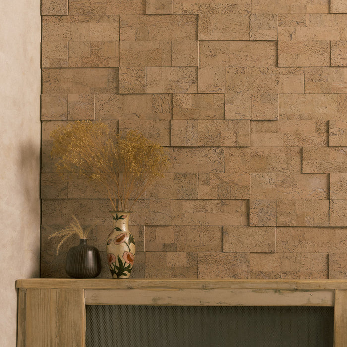 Muratto® Organic "Brick Natural" 3D Pattern Luxury Cork Wall Panels