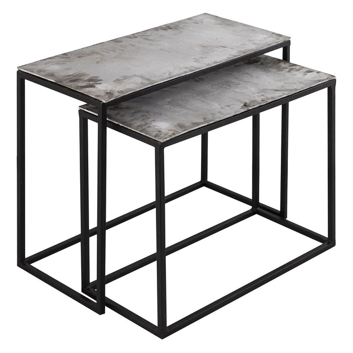 WVH™ | Farrah Silver | Aluminium Hand-Cast Pair of Side Tables