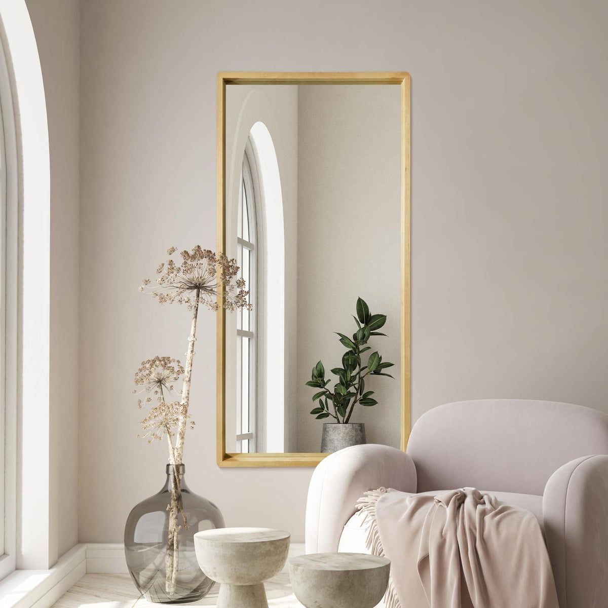WVH® | The Natural Rectangular | Classic Leaner and Wall-Mountable Mirrors