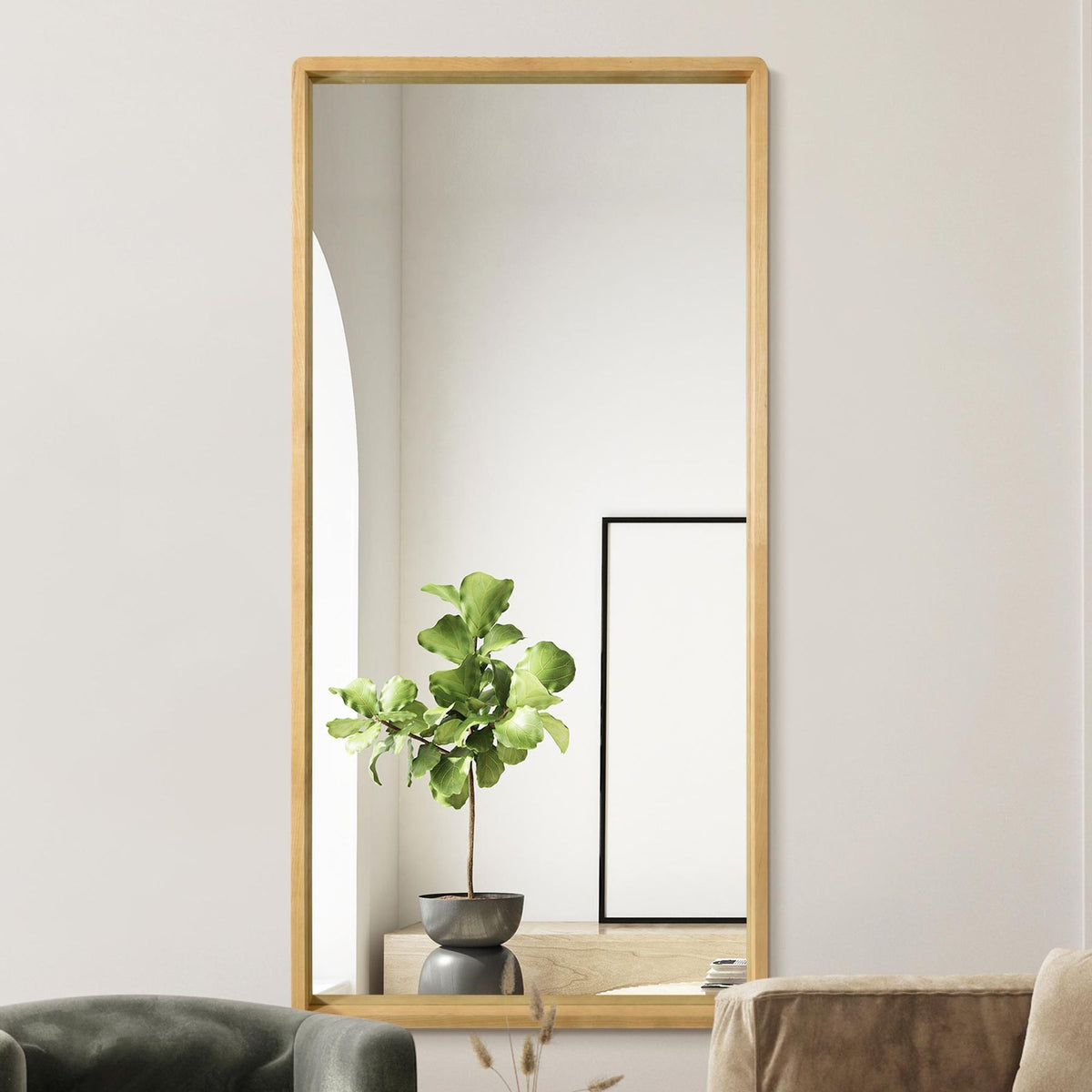 WVH® | The Natural Rectangular | Classic Leaner and Wall-Mountable Mirrors