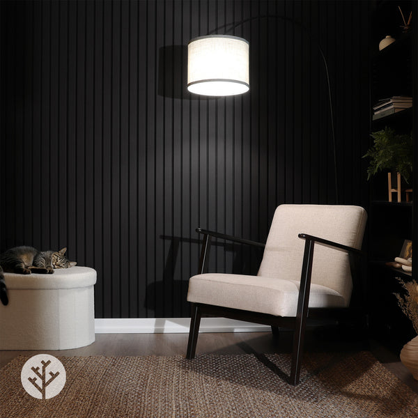 Acupanel® Luxe Leather Black Wrapped Acoustic Wall Panels