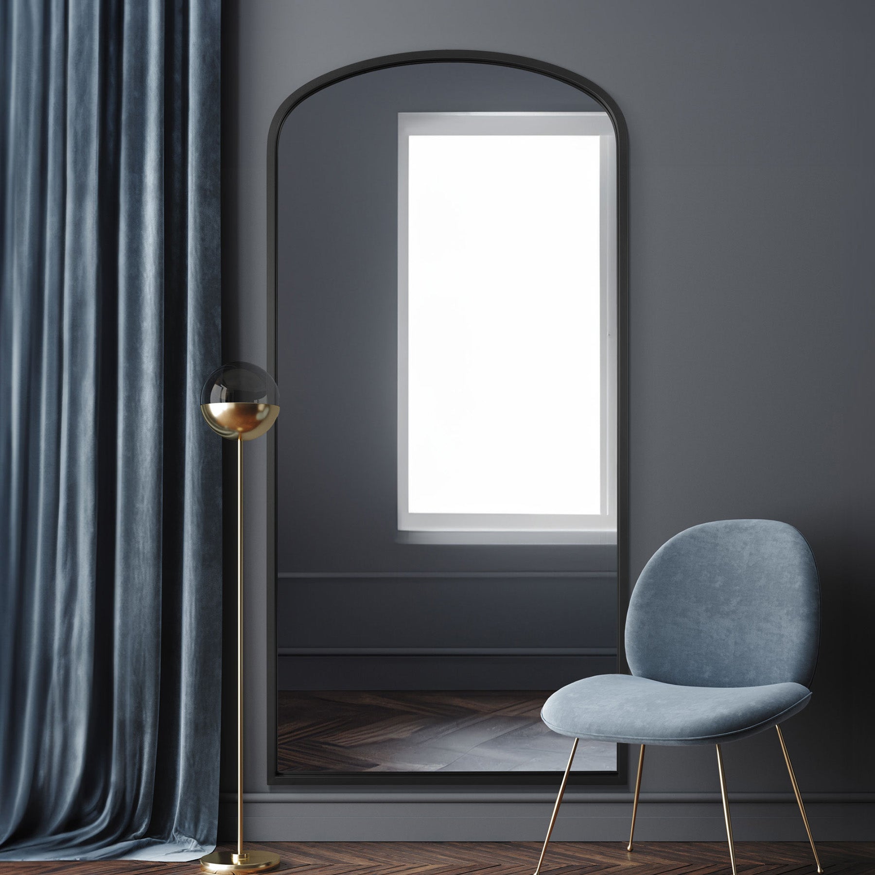 WVH®| The Arch Wide | Metal Frame Leaner and Wall-Mountable Mirrors