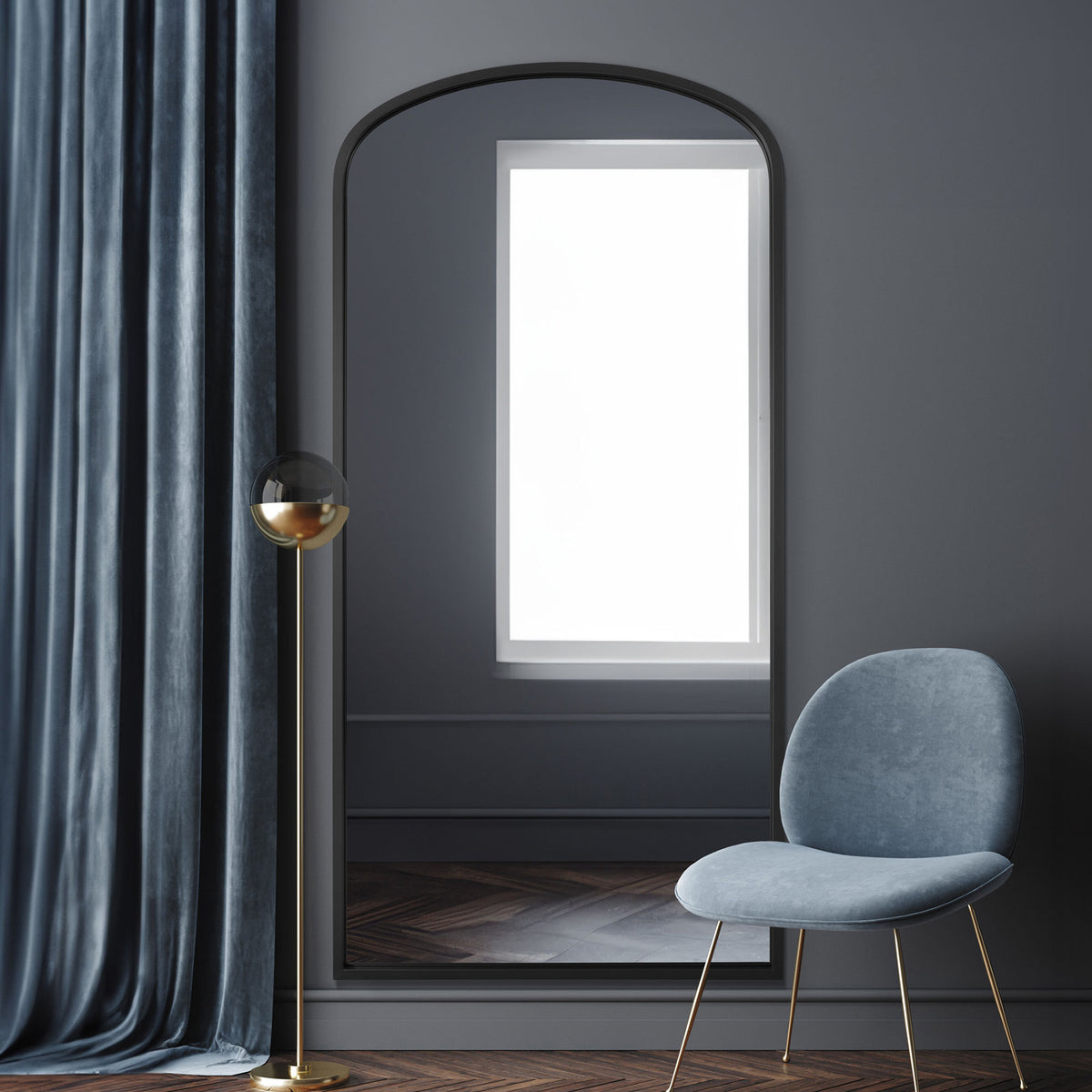 WVH®| The Arch Wide | Metal Frame Leaner and Wall-Mountable Mirrors