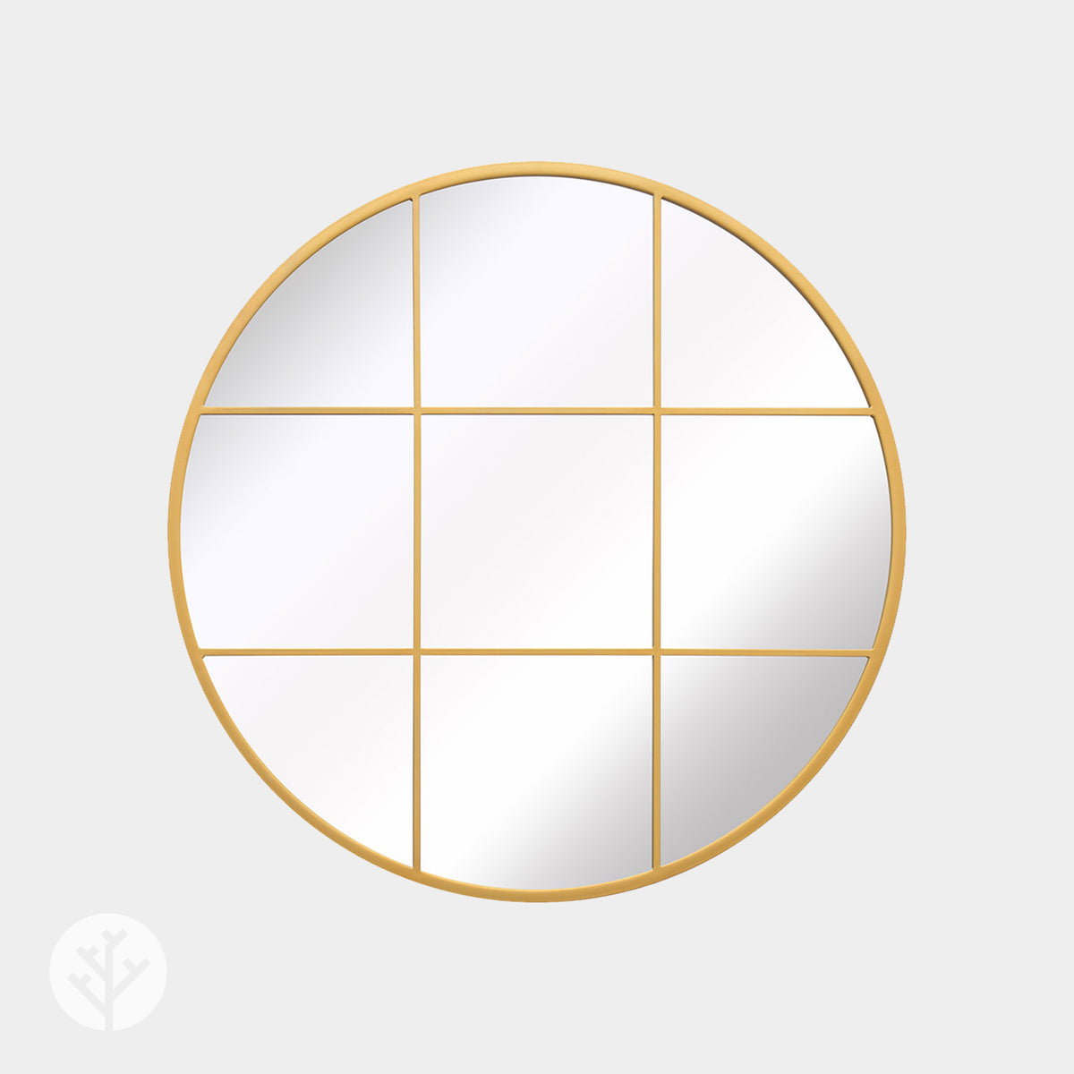 WVH® | The Industrial Round Grid | Metal Frame Window Wall-Mountable Mirrors
