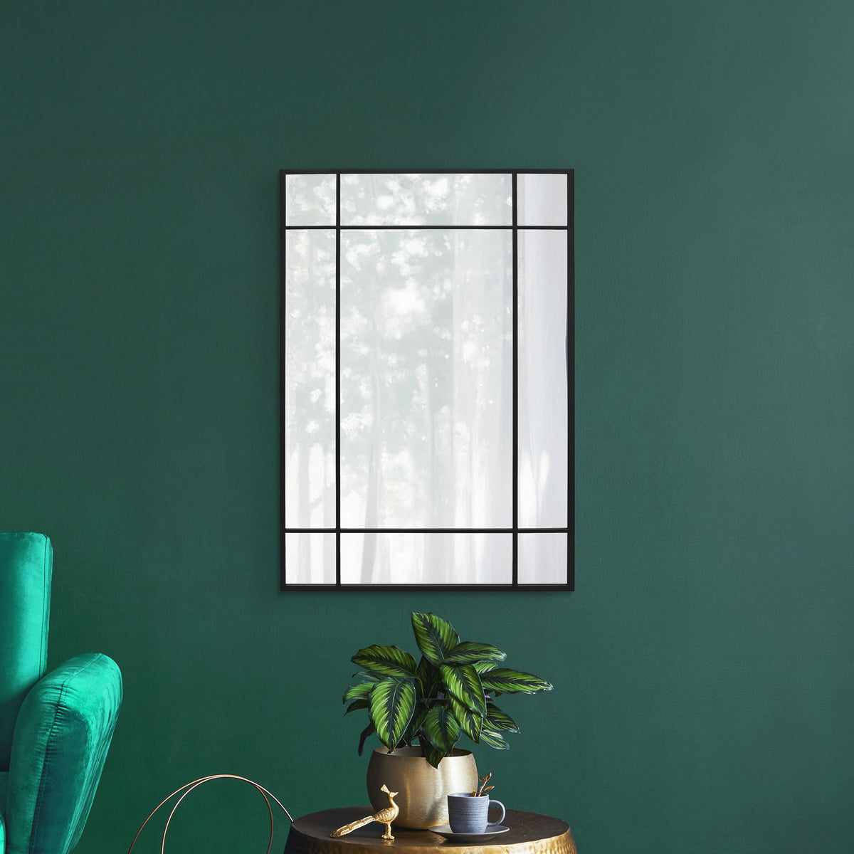 WVH® | The Industrial Pane | Window-Inspired Metal Frame Leaner and Wall-Mountable Mirrors