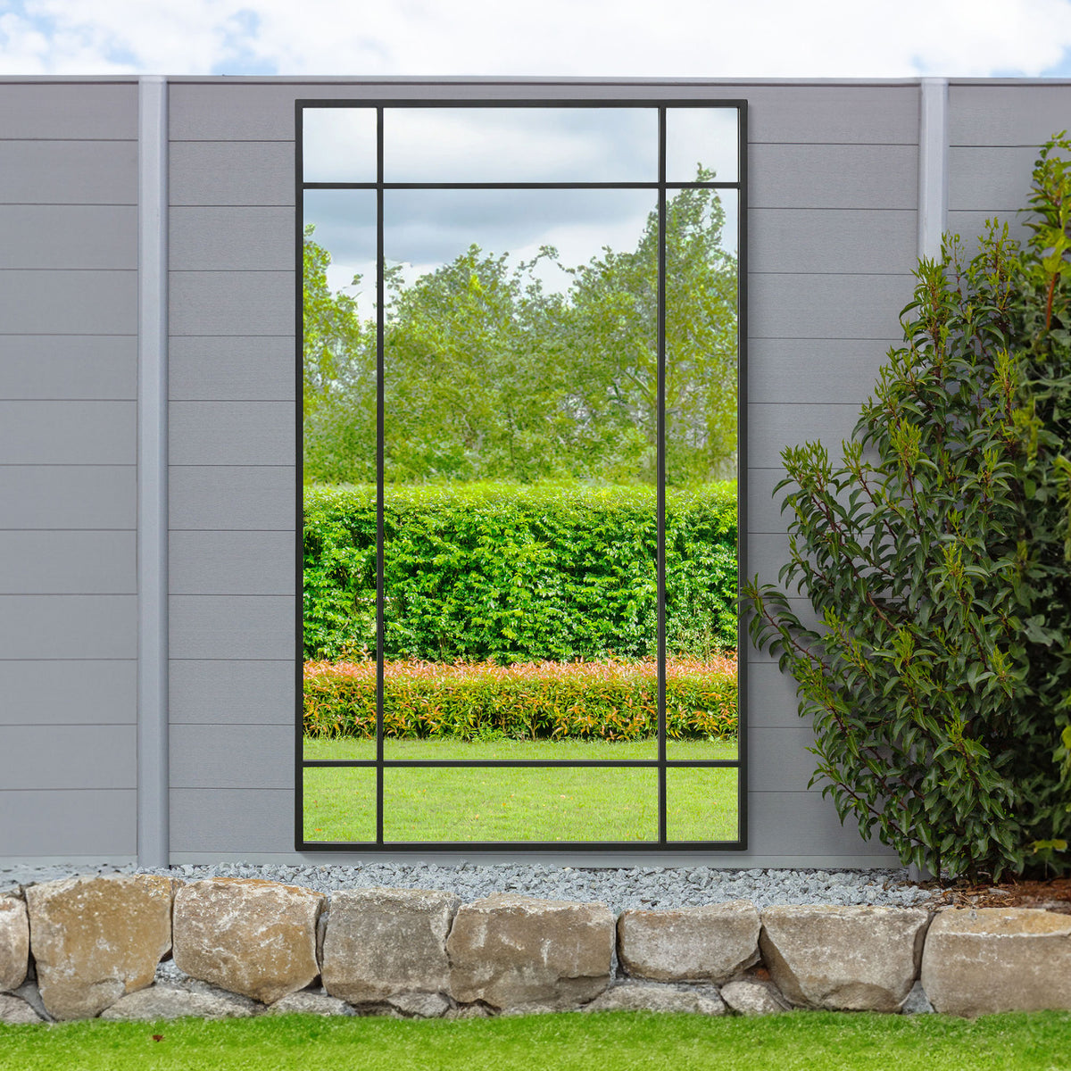 WVH® | The Industrial Pane | Window-Inspired Metal Frame Leaner and Wall-Mountable Mirrors