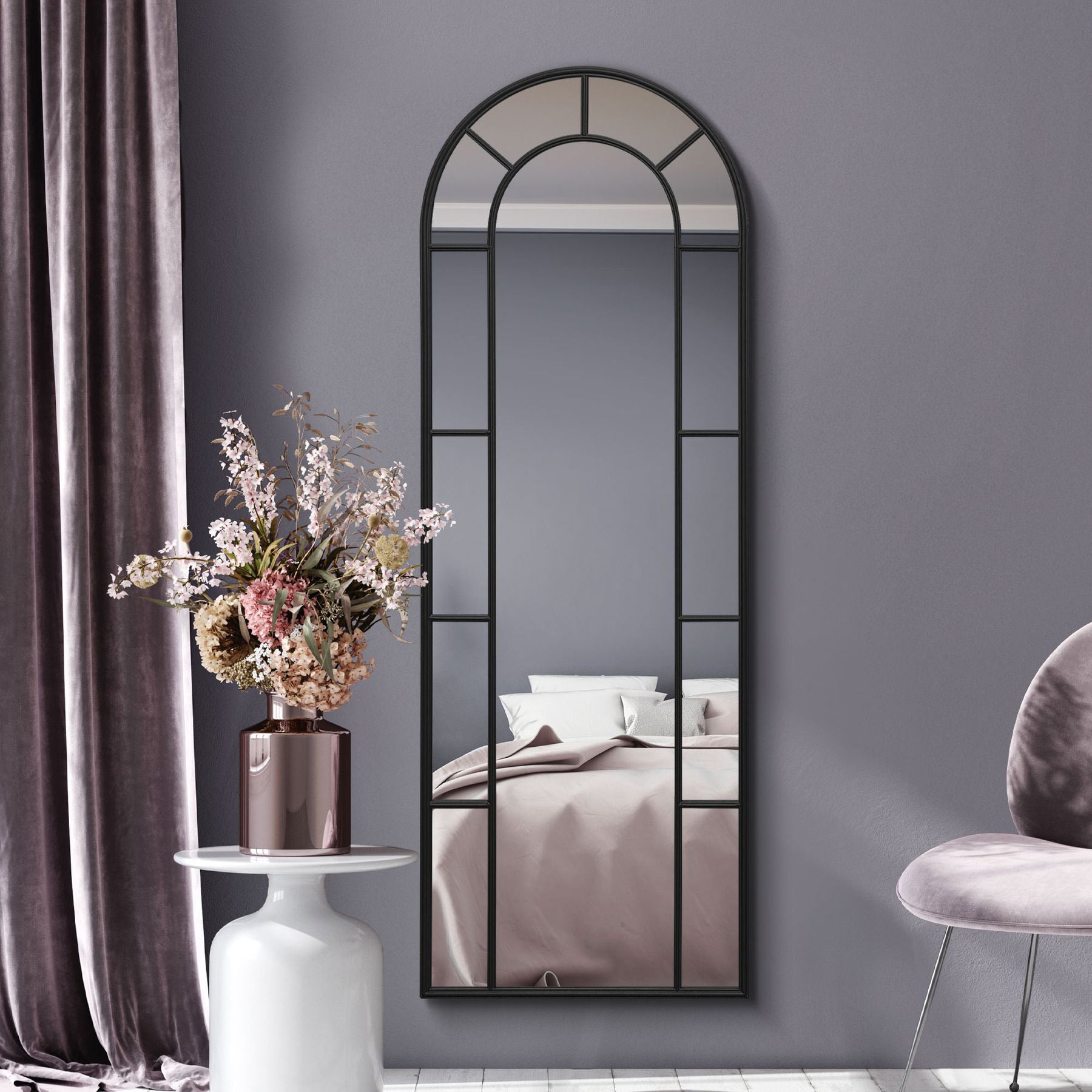 WVH® | The Arch Pane | Window-Inspired Metal Frame Leaner and Wall-Mountable Mirrors
