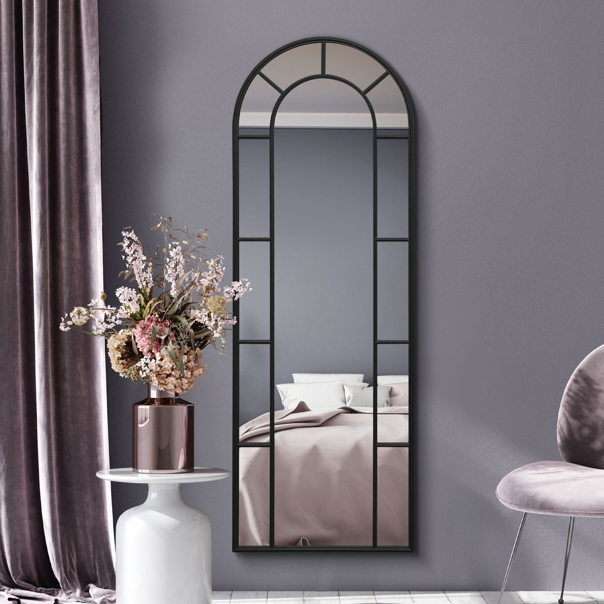 WVH® | The Arch Pane | Window-Inspired Metal Frame Leaner and Wall-Mountable Mirrors