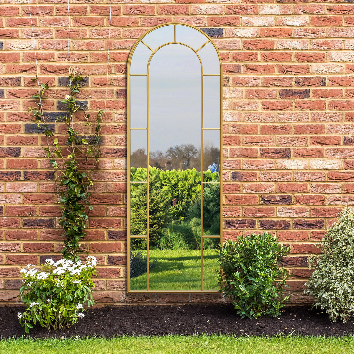 WVH® | The Arch Pane | Window-Inspired Metal Frame Leaner and Wall-Mountable Mirrors