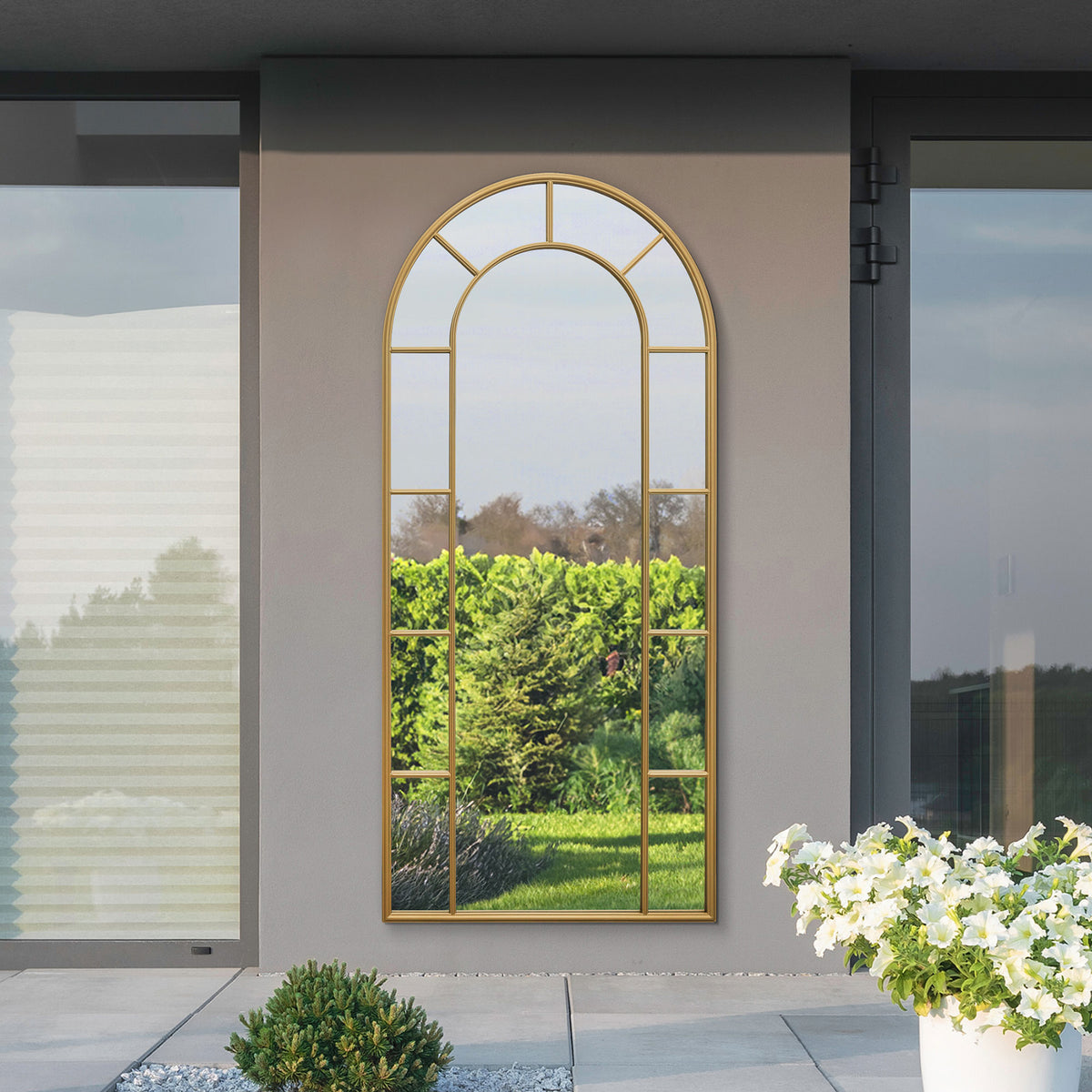 WVH® | The Arch Pane | Window-Inspired Metal Frame Leaner and Wall-Mountable Mirrors