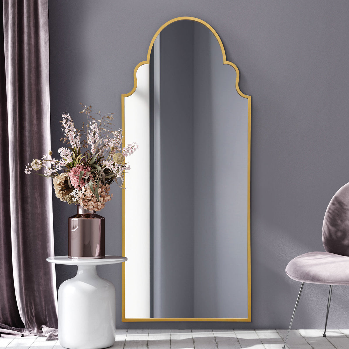 WVH® | The Arch Elegant | Metal Frame Leaner and Wall-Mountable Mirrors