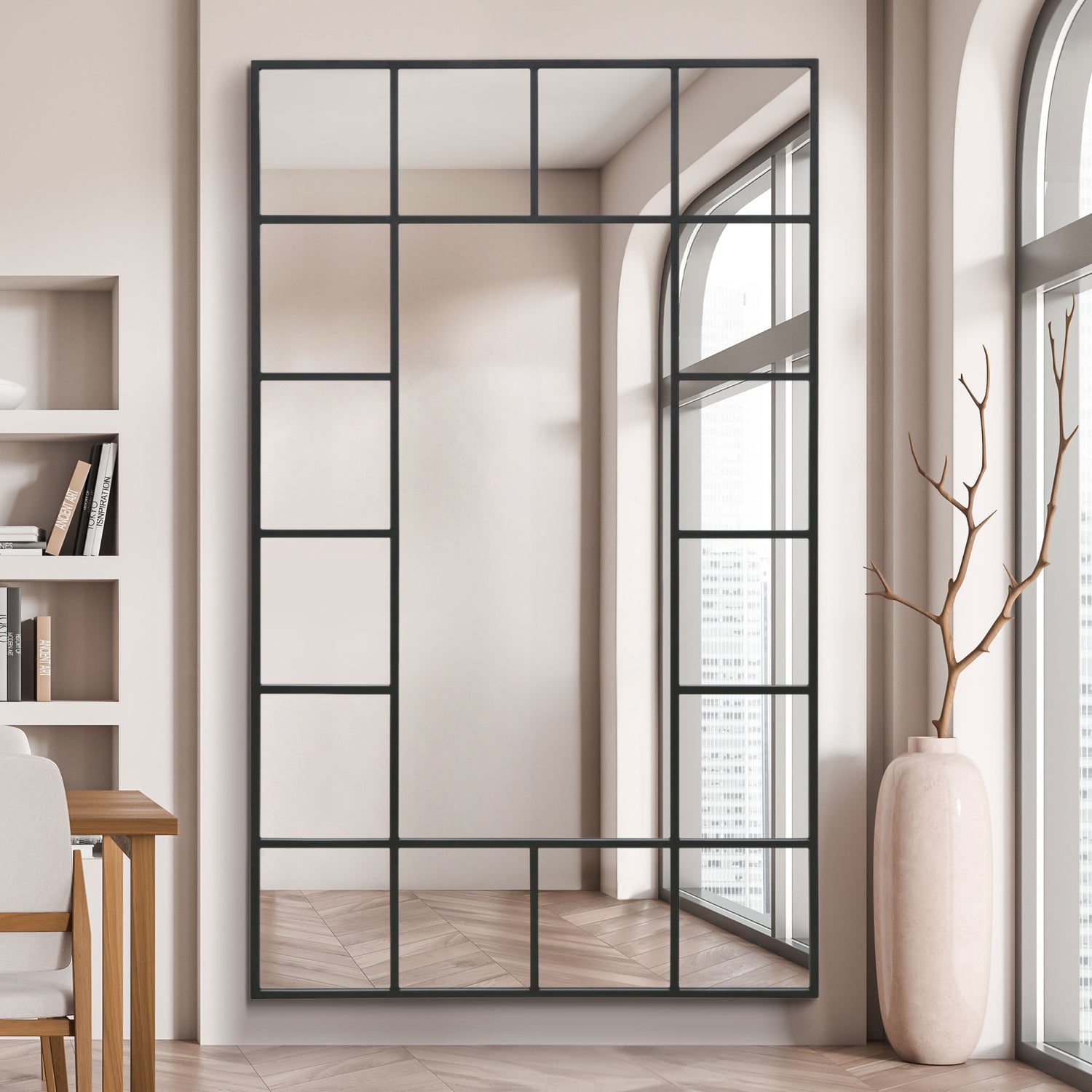 WVH® | The Industrial Grid Window | Leaner and Wall-Mountable Mirrors