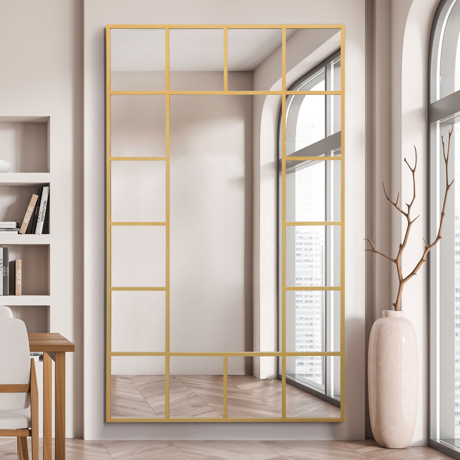 WVH® | The Industrial Grid Window | Leaner and Wall-Mountable Mirrors