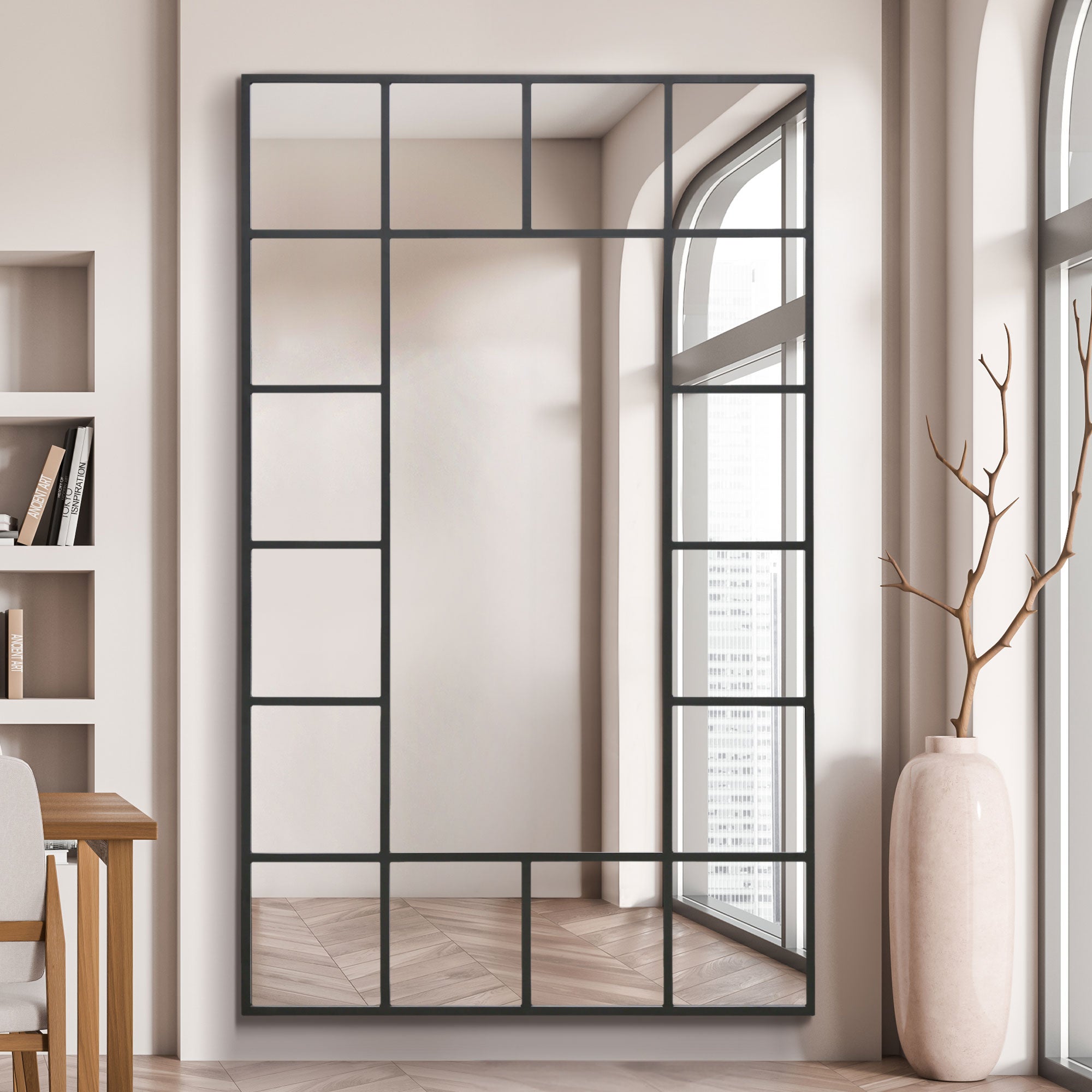 WVH® | The Industrial Grid Window | Leaner and Wall-Mountable Mirrors