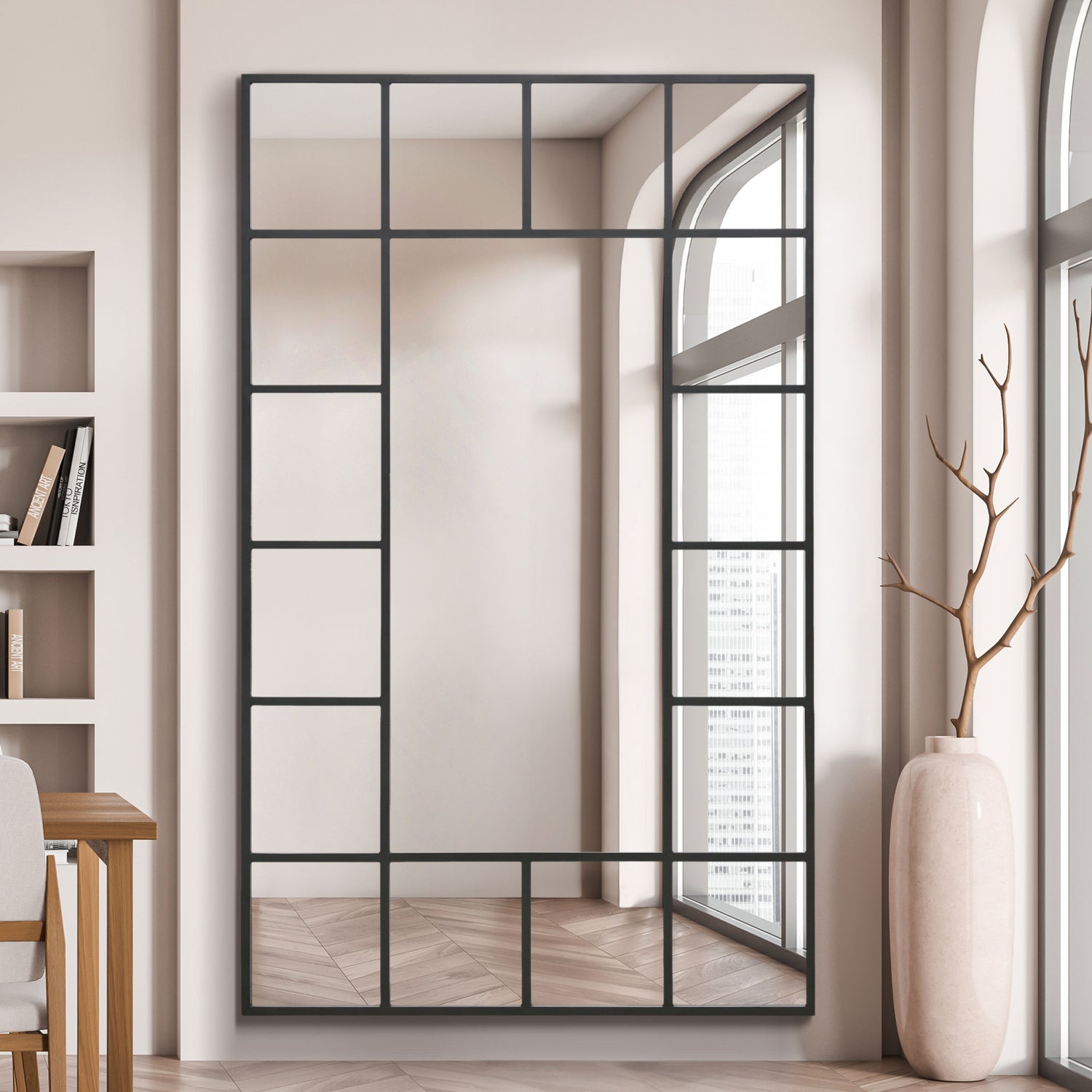 WVH® | The Industrial Grid Window | Leaner and Wall-Mountable Mirrors