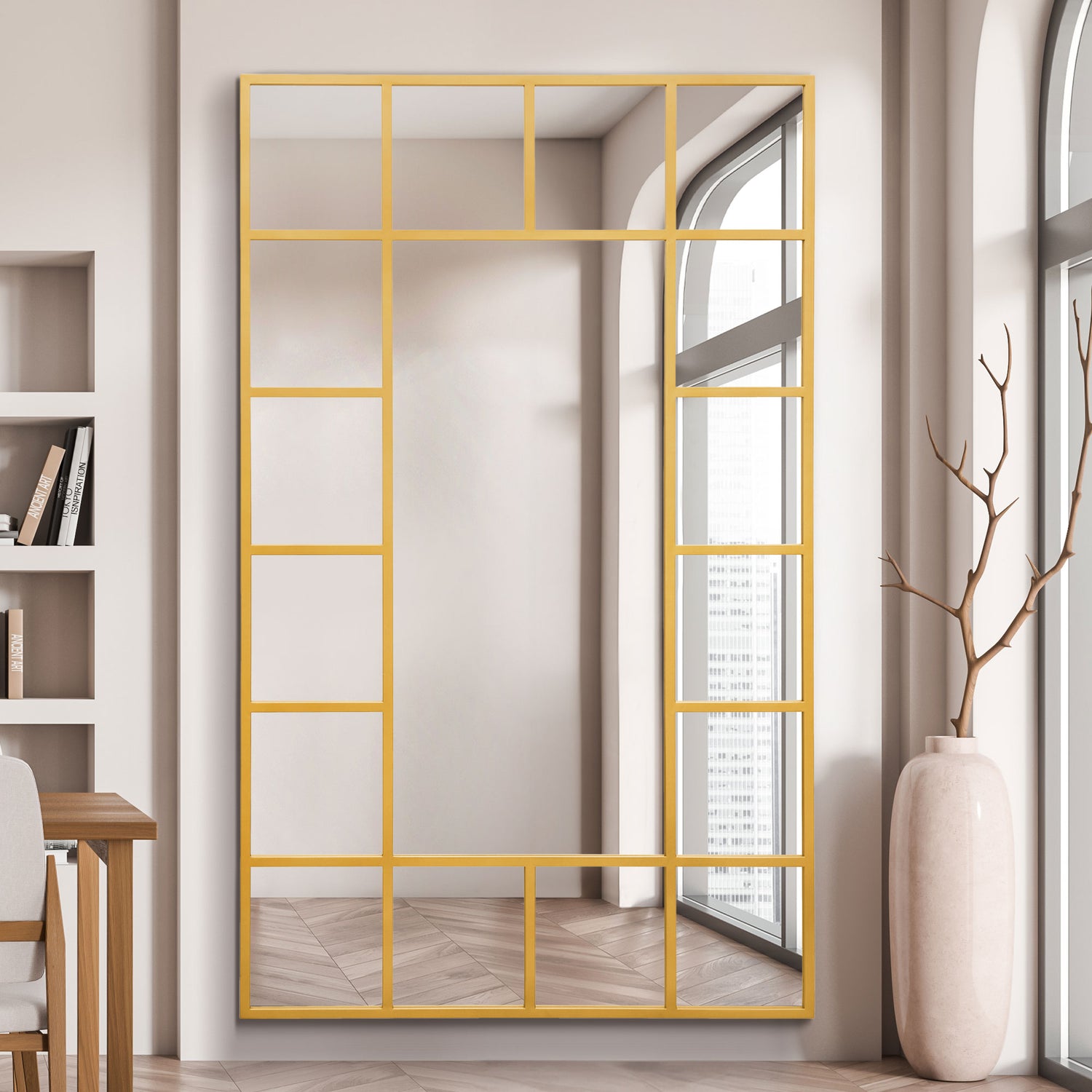 WVH® | The Industrial Grid Window | Leaner and Wall-Mountable Mirrors