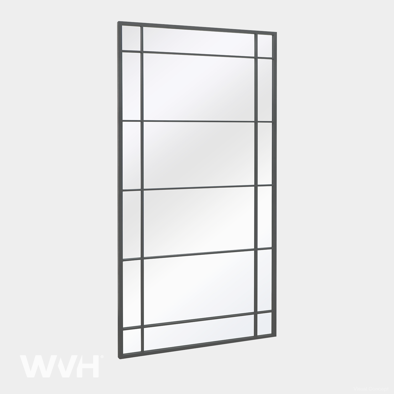 WVH® | The Industrial Wide Pane | Metal Frame Leaner and Wall-Mountable Mirrors