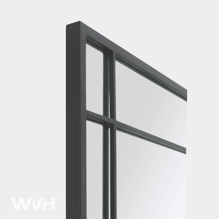 WVH® | The Industrial Wide Pane | Metal Frame Leaner and Wall-Mountable Mirrors
