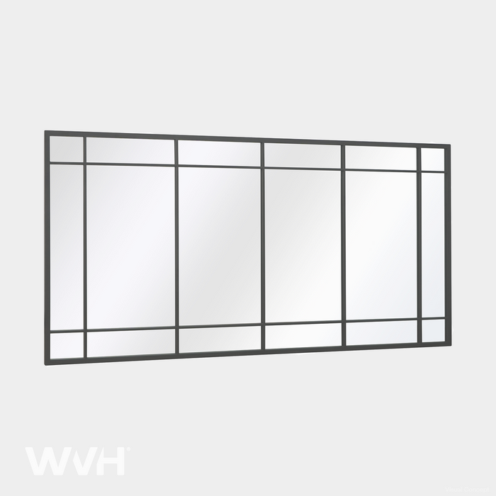 WVH® | The Industrial Wide Pane | Metal Frame Leaner and Wall-Mountable Mirrors