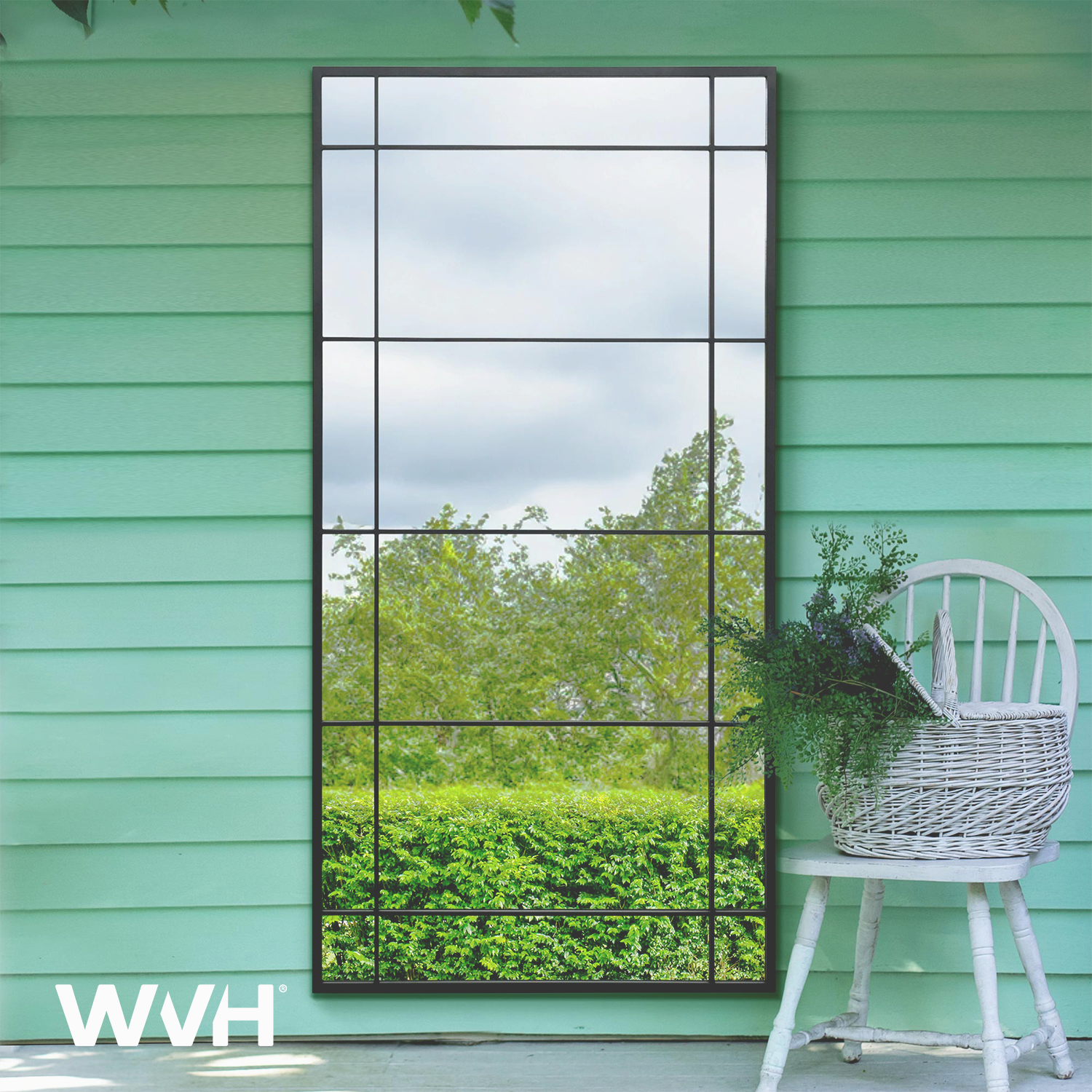 WVH® | The Industrial Wide Pane | Metal Frame Leaner and Wall-Mountable Mirrors