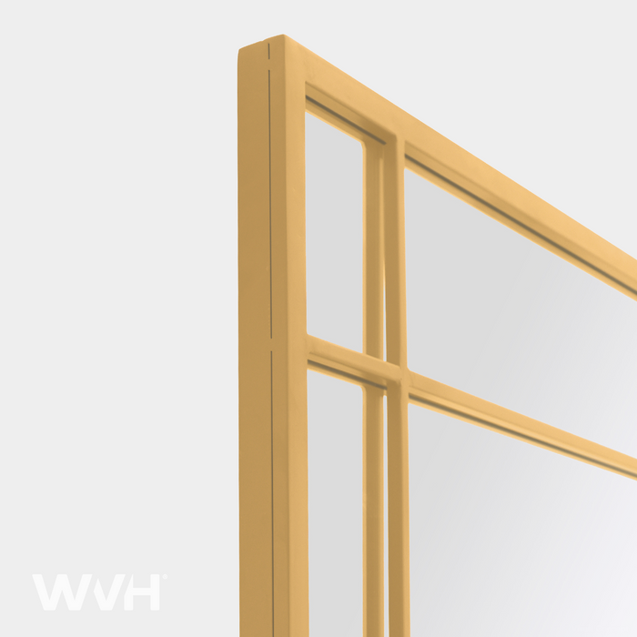WVH® | The Industrial Wide Pane | Metal Frame Leaner and Wall-Mountable Mirrors