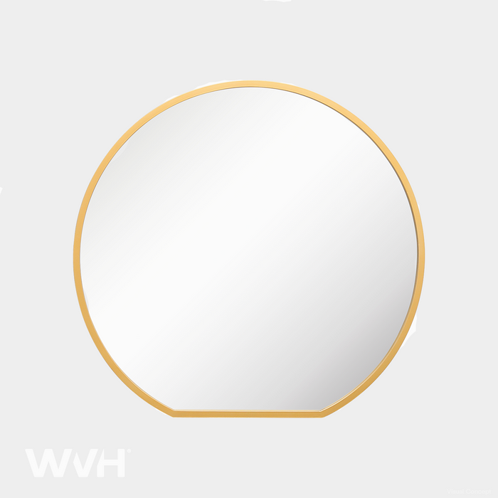 WVH® | The Round Flat-Base | Metal Frame Wall-Mountable Mirrors
