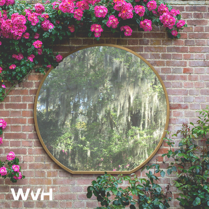 WVH® | The Round Flat-Base | Metal Frame Wall-Mountable Mirrors