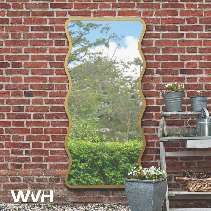 WVH® | The Wave Rectangle | Metal Frame Leaner and Wall-Mountable Garden Mirrors