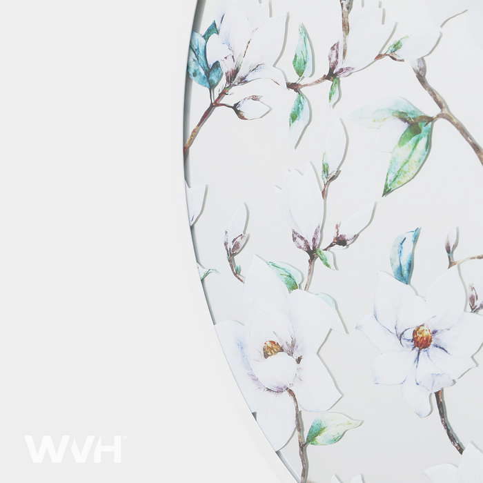 WVH® | Decal Round | Decorative Pattern Metal Frame Wall-Mountable Mirrors