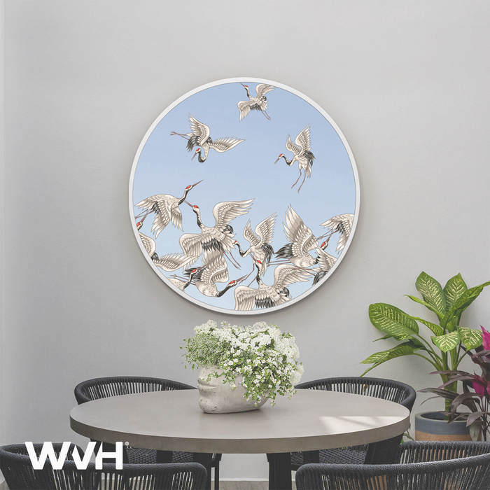 WVH® | Decal Round | Decorative Pattern Metal Frame Wall-Mountable Mirrors