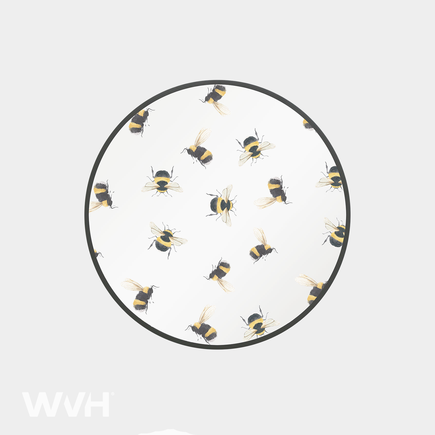 WVH® | Decal Round | Decorative Pattern Metal Frame Wall-Mountable Mirrors