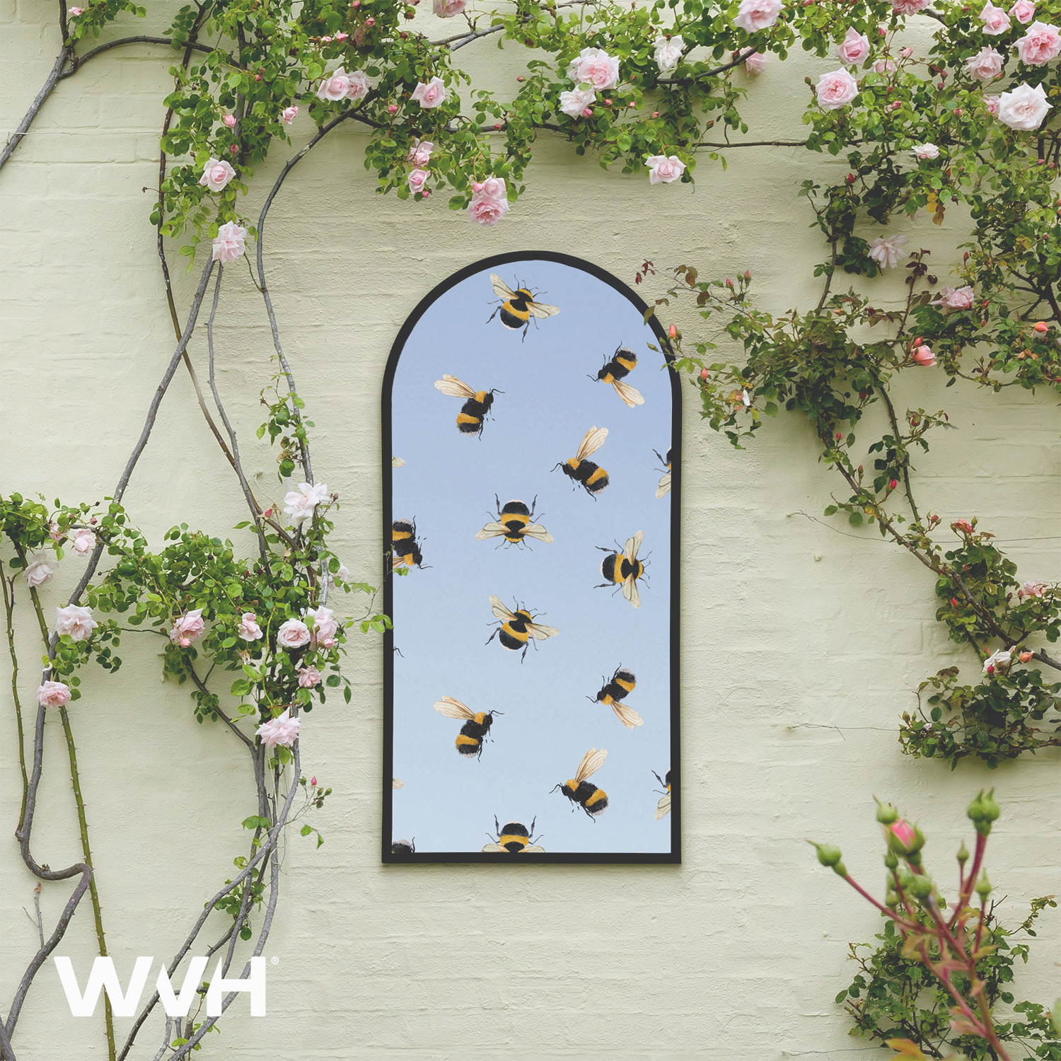 WVH® | Decal Arch | Decorative Pattern Metal Frame Leaner and Wall-Mountable Mirrors