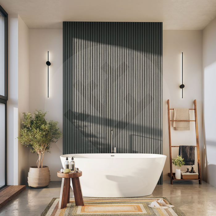 Grey Wall Panels with bath tub