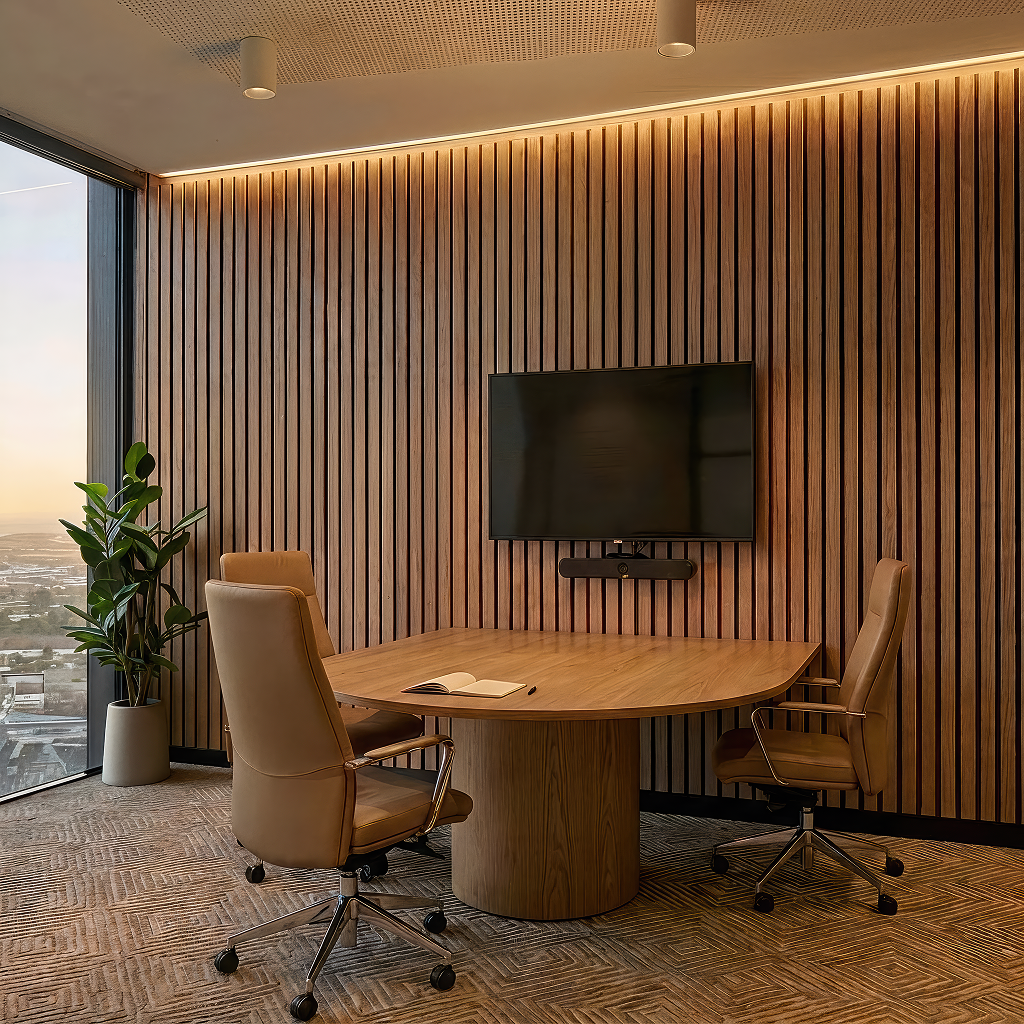 Acupanel® Luxe Plus Oak Fire-Rated Acoustic Wood Wall Panels