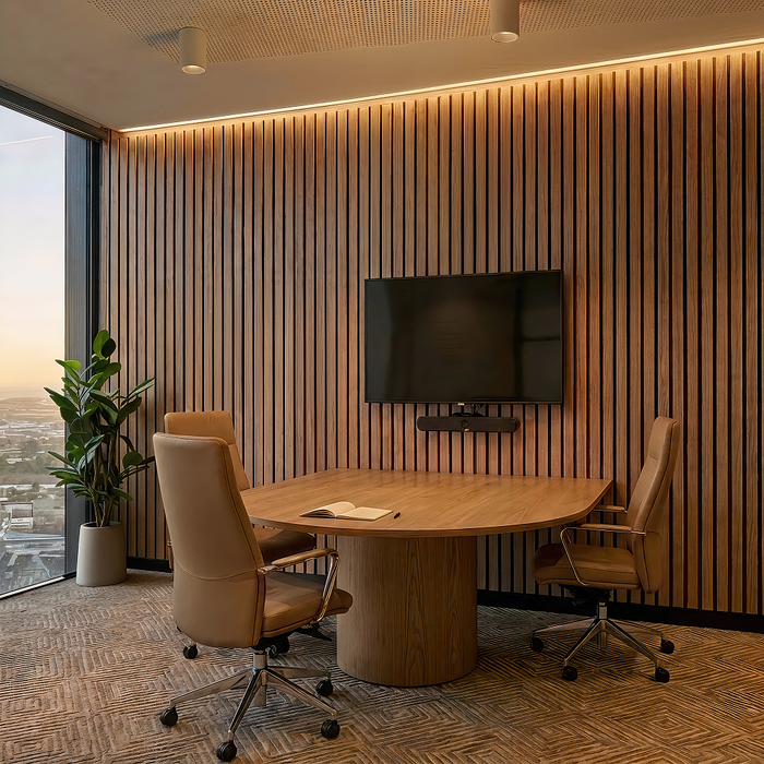 Acupanel® Luxe Plus Oak Fire-Rated Acoustic Wood Wall Panels
