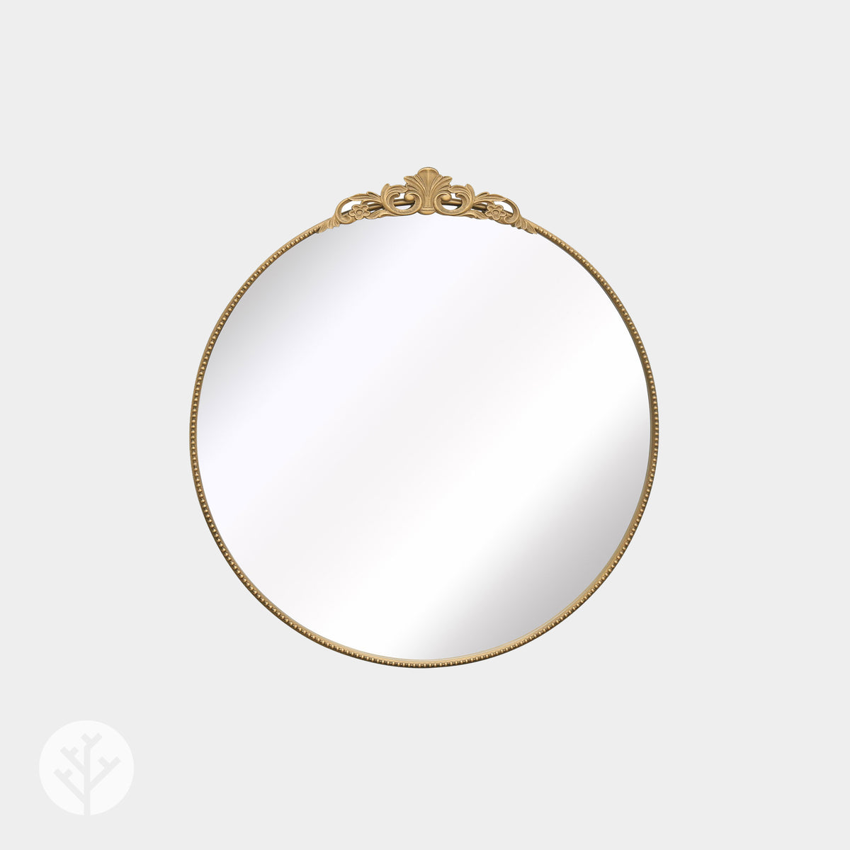 WVH® | The Ornate Round | Embellished Metal Frame Wall-Mountable Mirrors