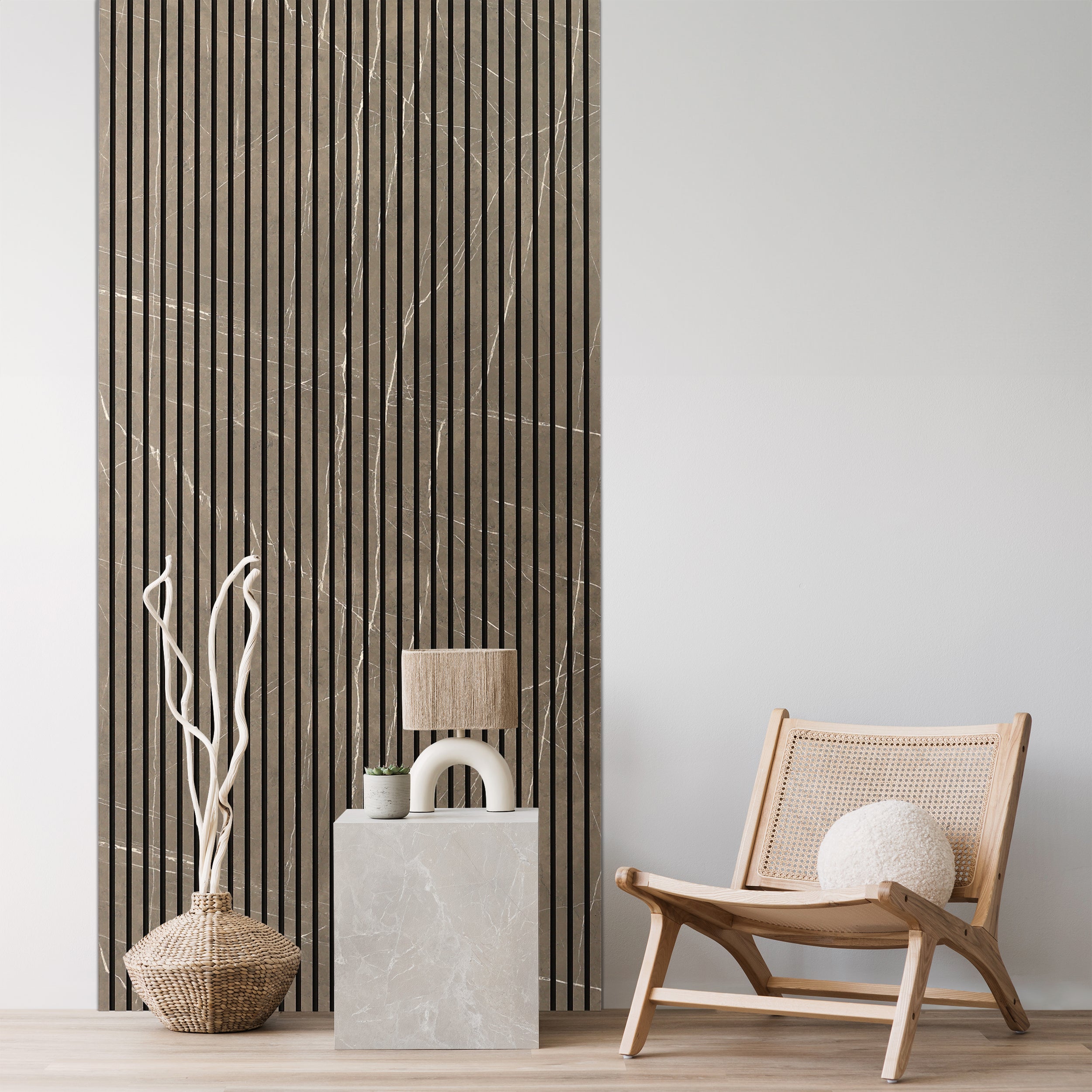 Acupanel® Marble Brown Acoustic Slat Wall Panels
