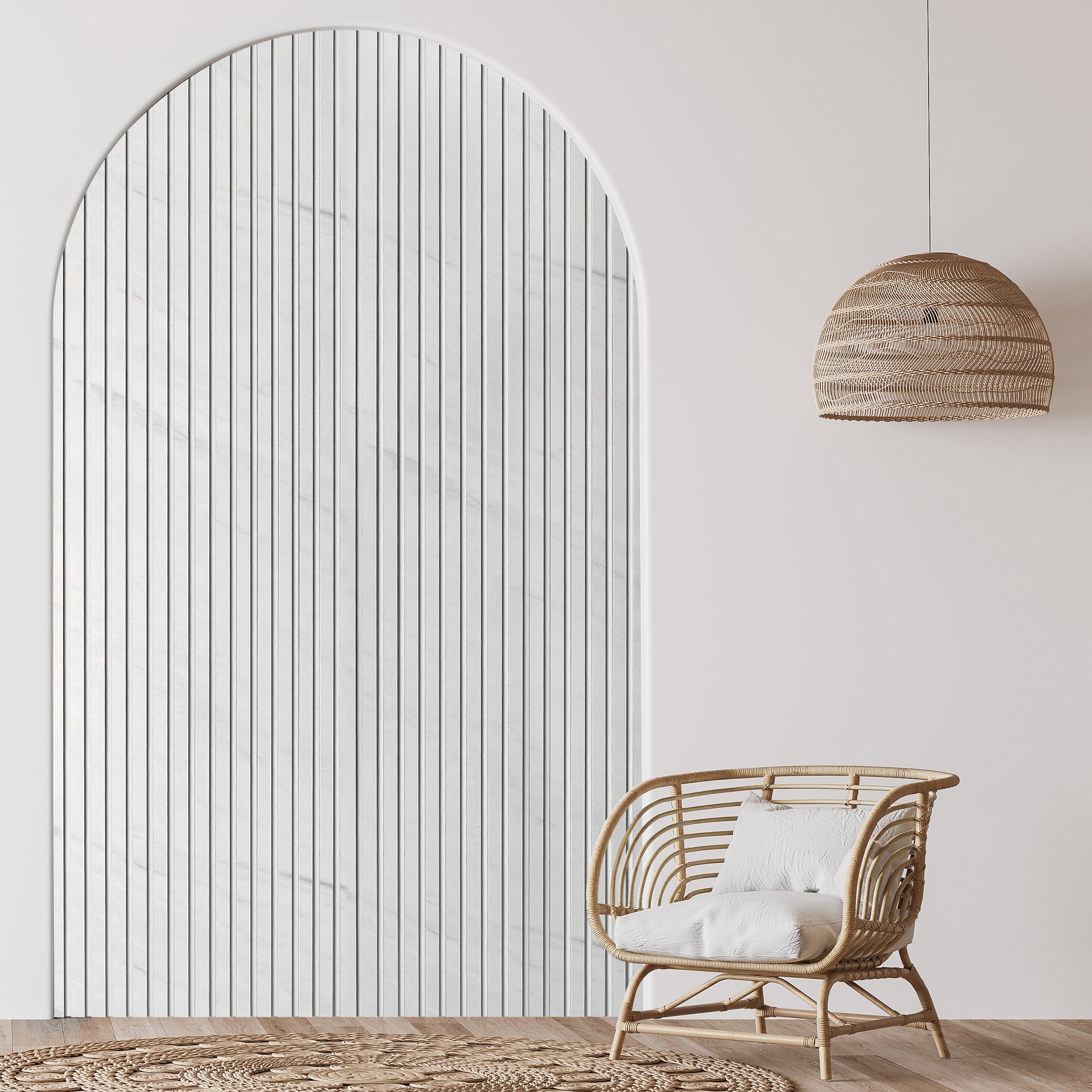 Acupanel® Marble White Acoustic Slat Wall Panels