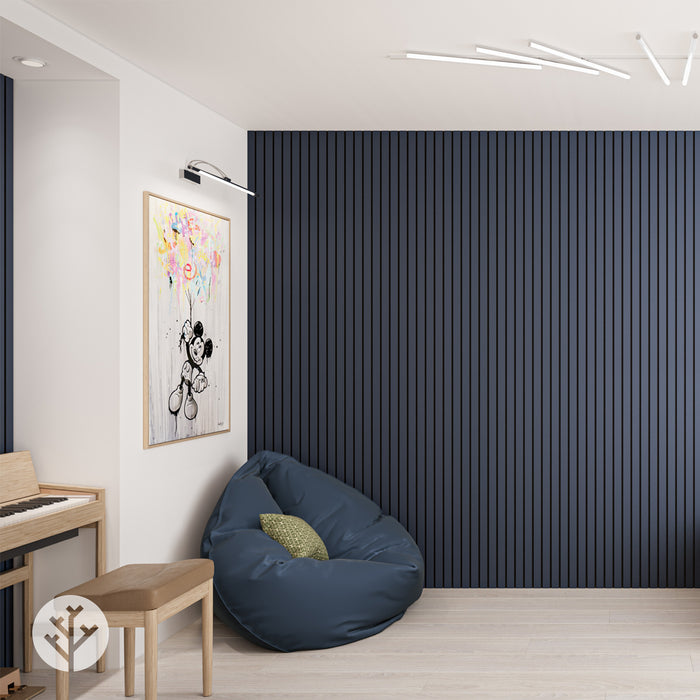 Acupanel® Luxe Colour Midnight Blue Acoustic Slat Wall Panels