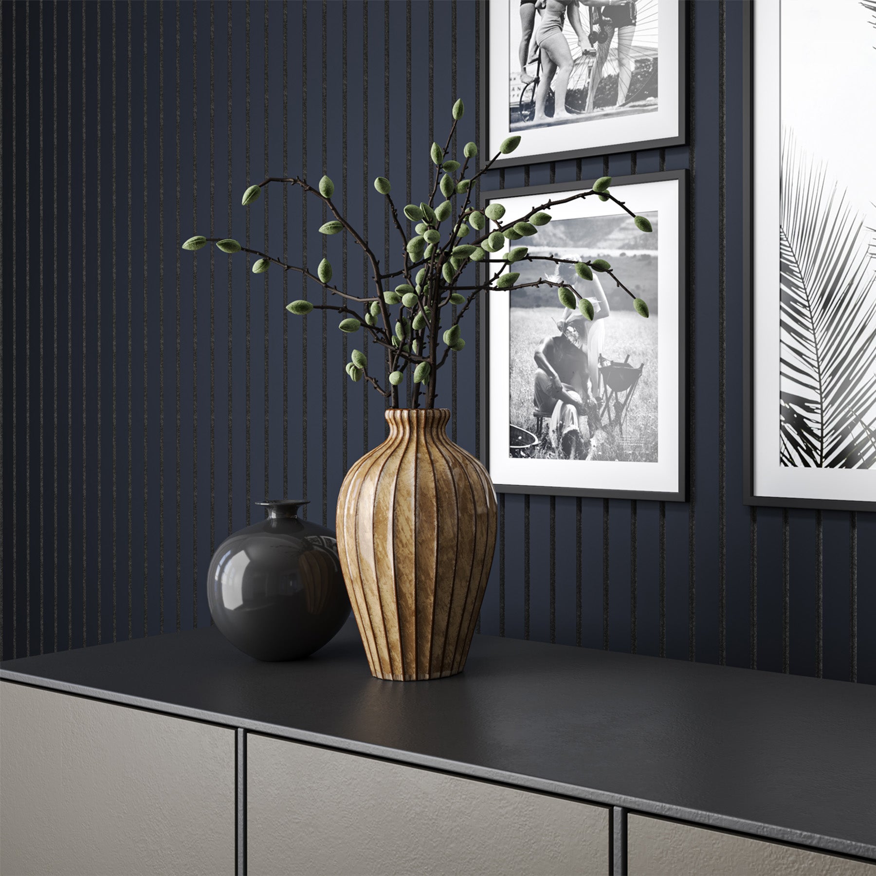 Acupanel® Luxe Colour Midnight Blue Acoustic Slat Wall Panels