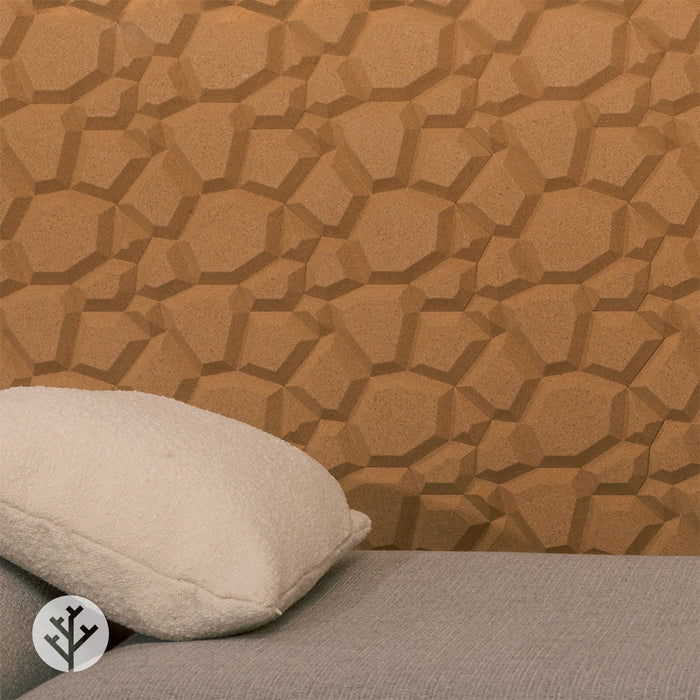 Muratto® Organic Beehive Honeycomb Pattern Luxury Cork Wall Panels