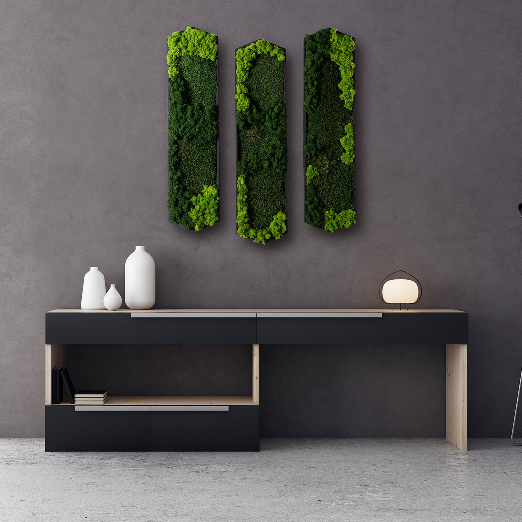 Muratto® Green Hexad Preserved Moss Luxury Wall Tiles