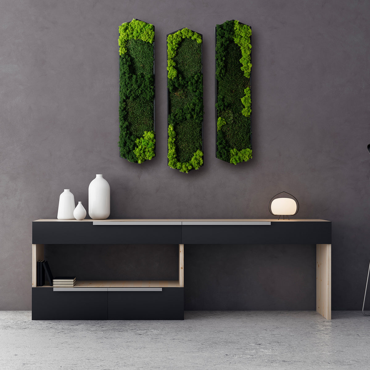 Muratto® Green Hexad Preserved Moss Luxury Wall Tiles