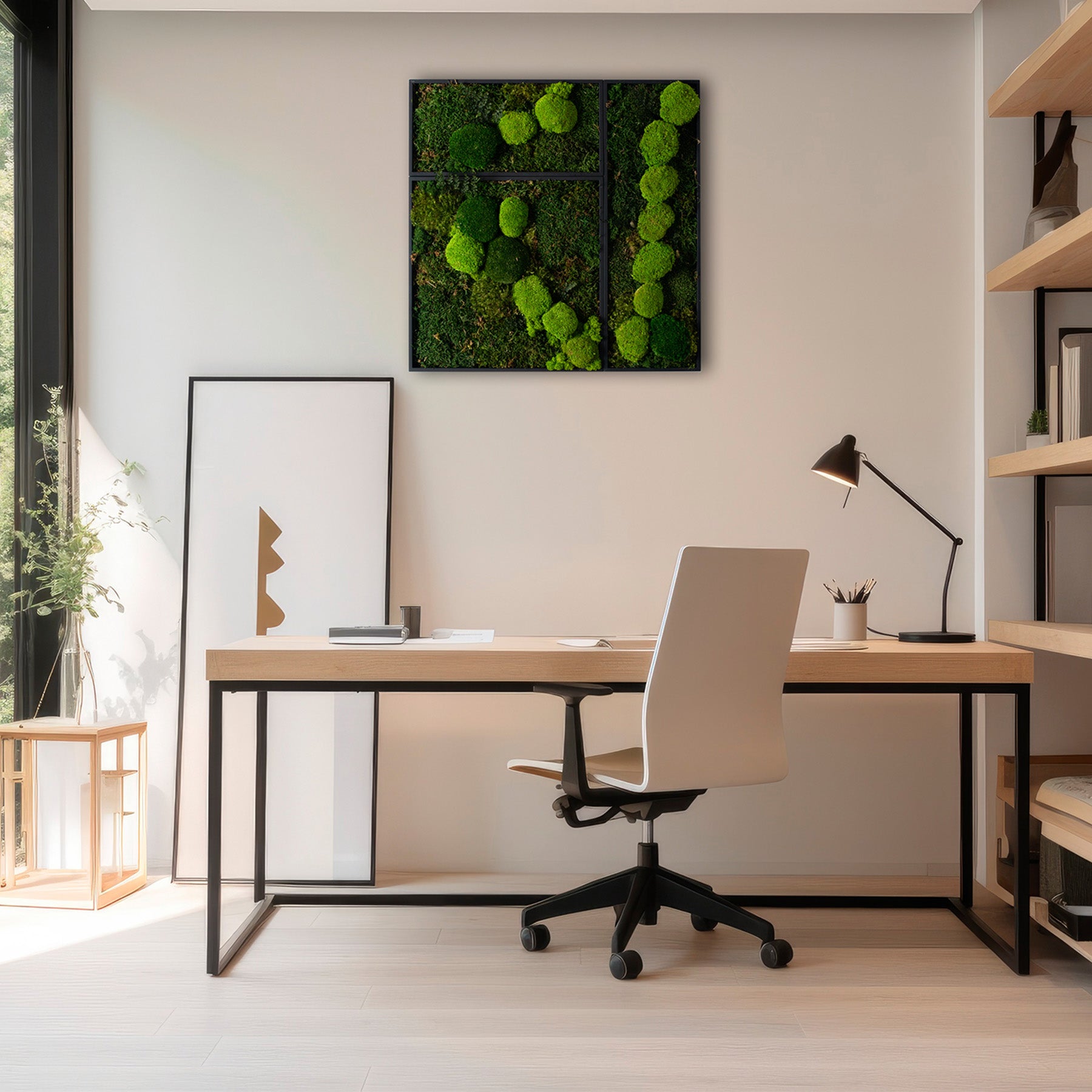 Muratto® Green Modular Square Preserved Moss Luxury Wall Tiles