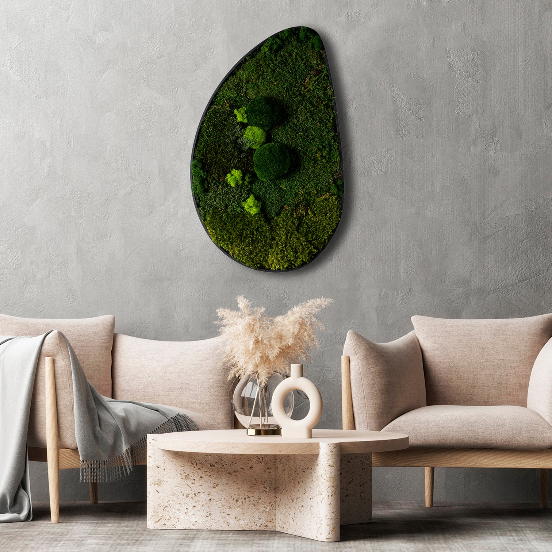 Muratto® Green Ovate Preserved Moss Luxury Wall Tiles