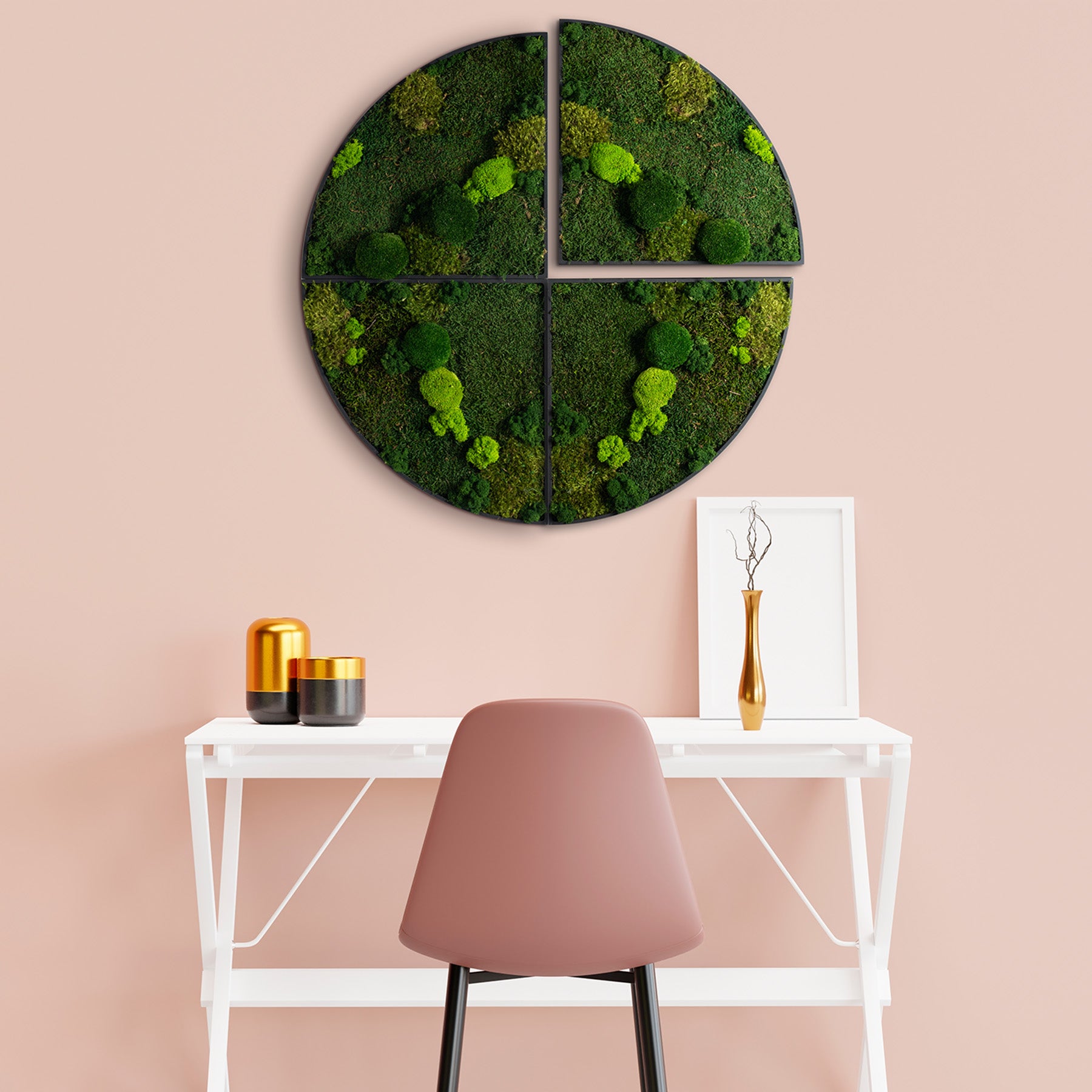 Muratto® Green Quadrant Preserved Moss Luxury Wall Tiles