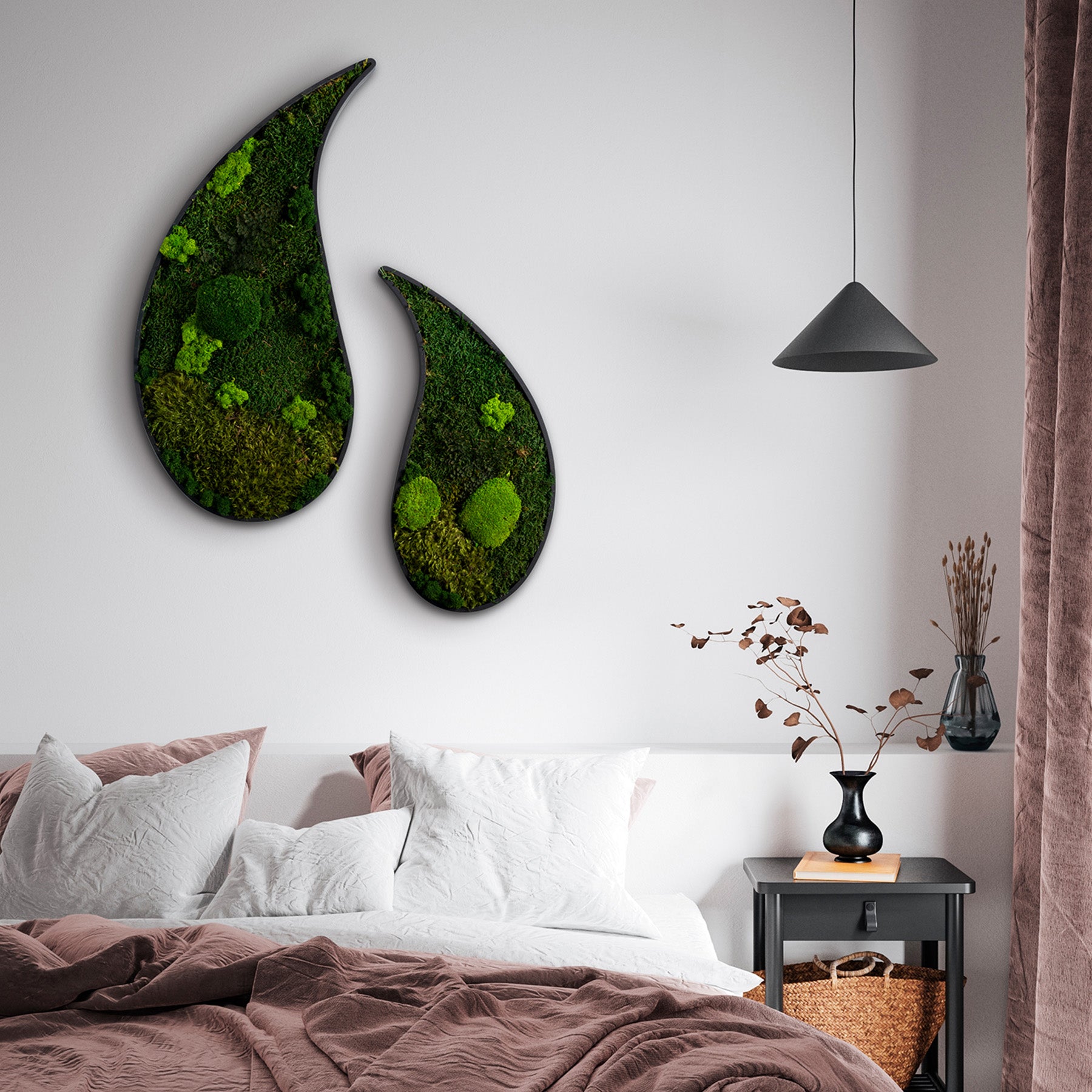 Muratto® Green Teardrop Preserved Moss Luxury Wall Tiles