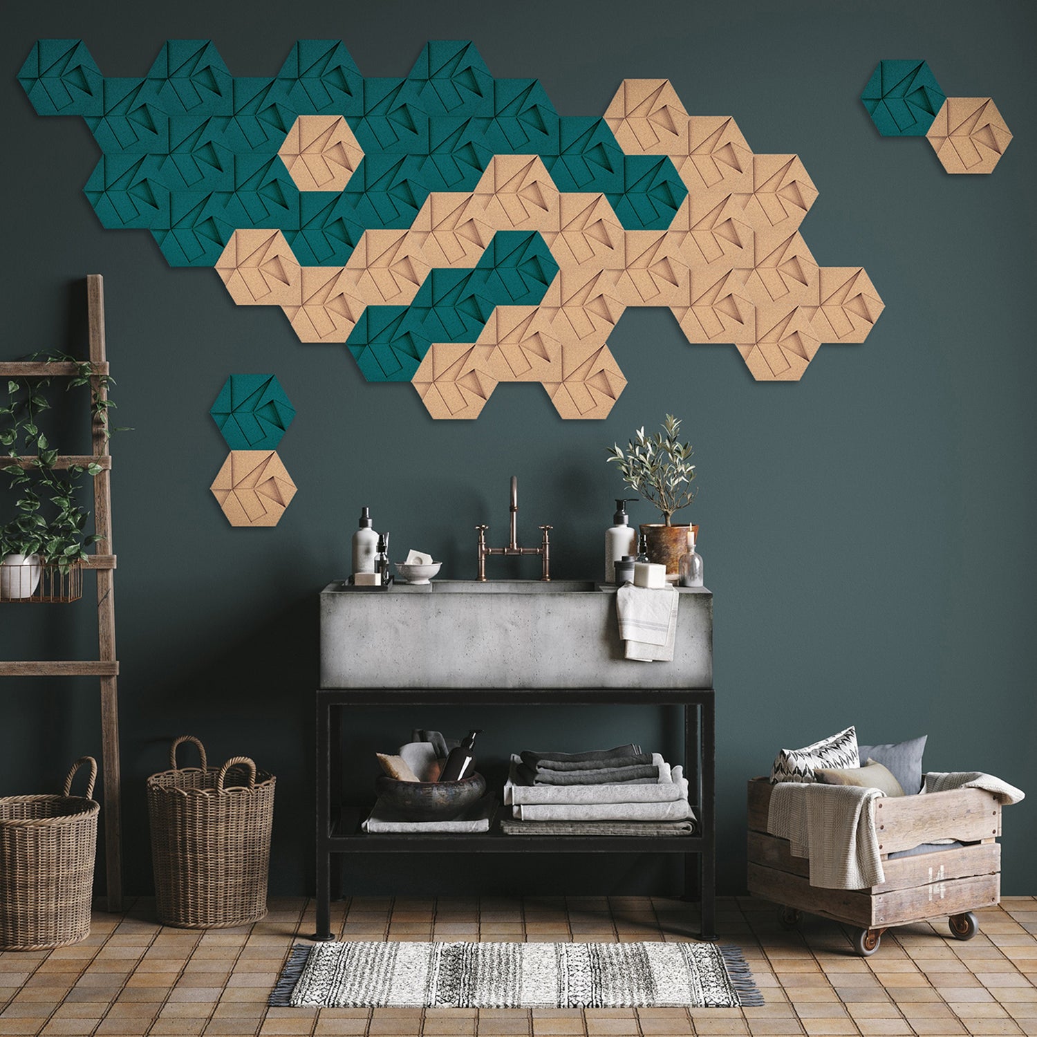 Muratto® Organic Hexagon Luxury Cork Wall Tiles